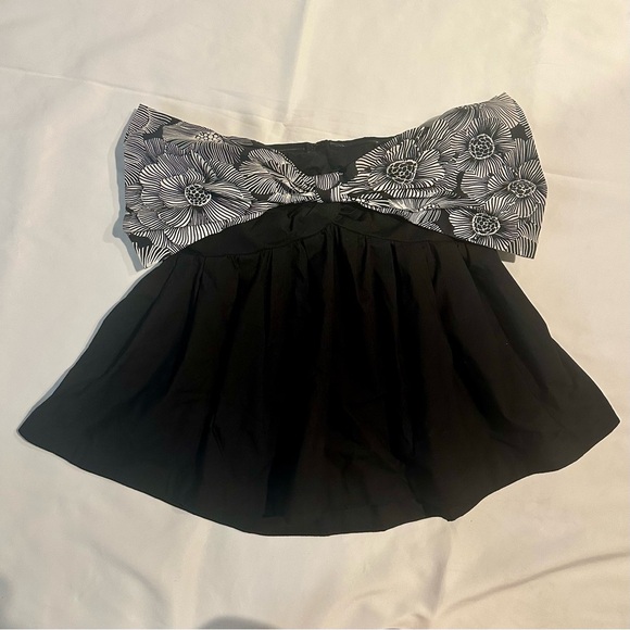 Express Tube Top Floral Strapless Bow Peplum Sz Small - Picture 3 of 8